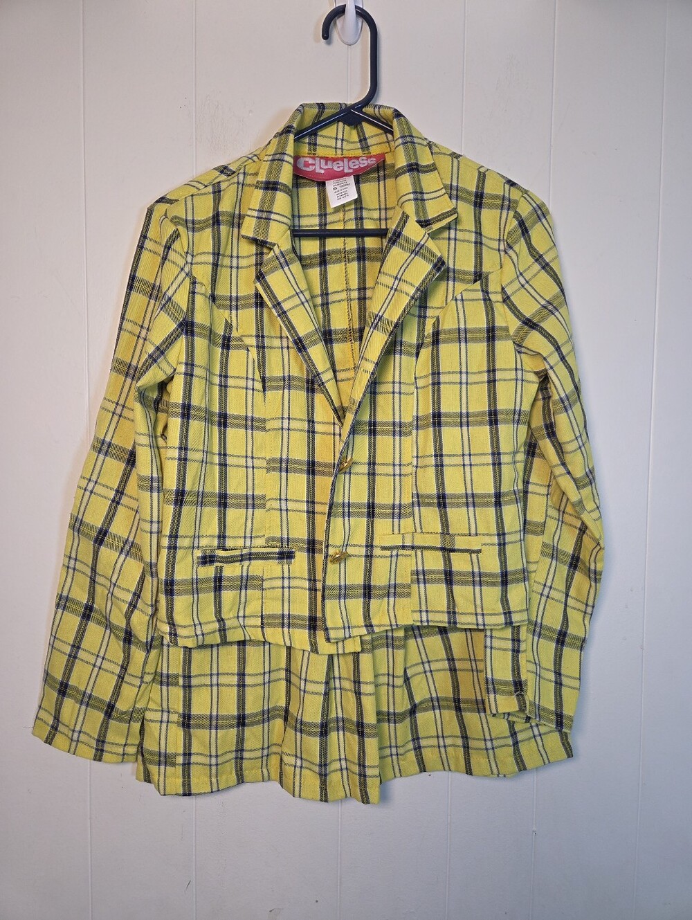 Clueless Cher Yellow Tartan Plaid Halloween Costume Size Small